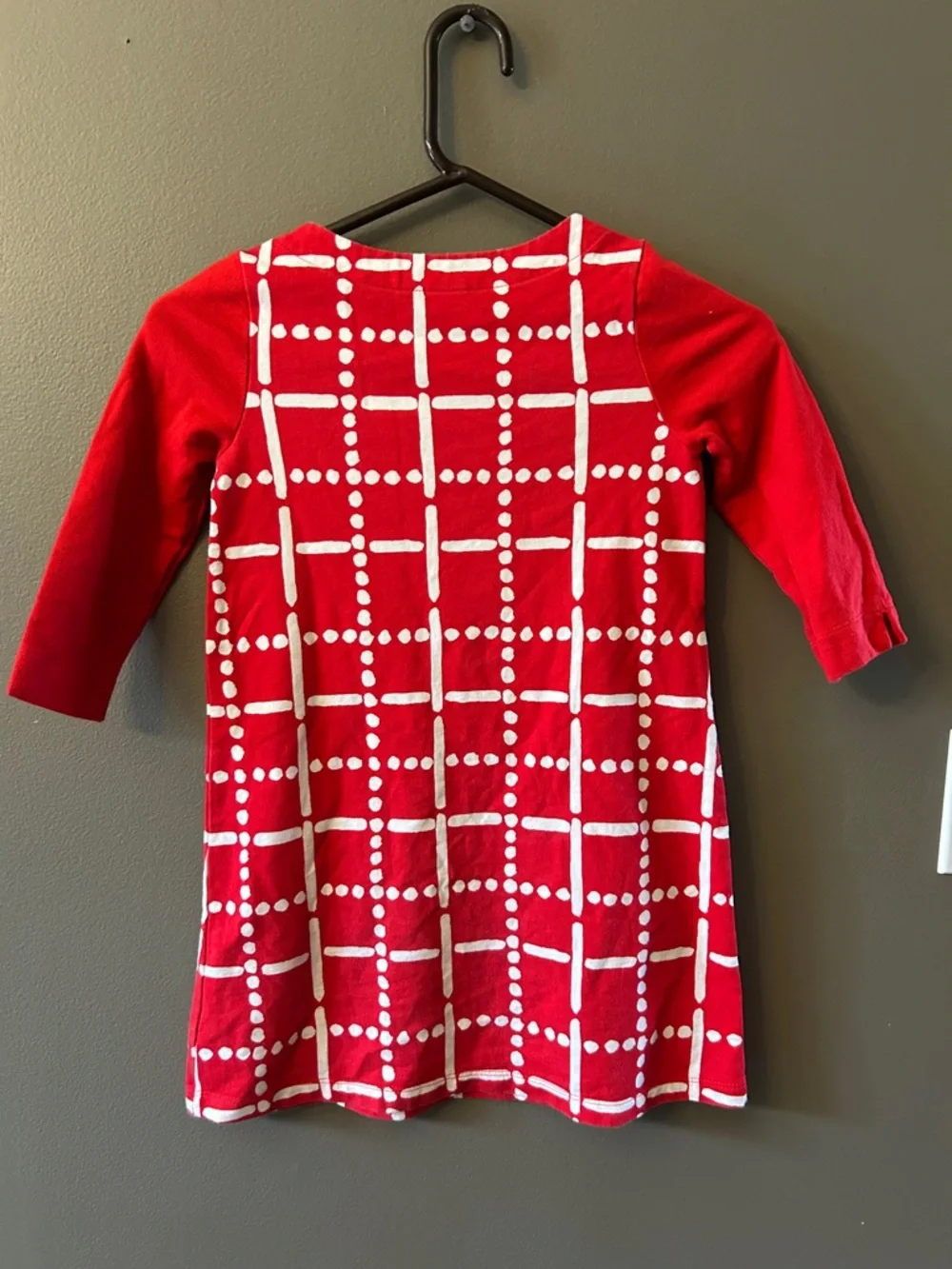 Gymboree girls 3/4 sleeve red / white dress size 7